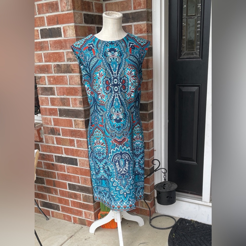 Liz Claiborne Sleeveless Paisley‎ Midi Dress
